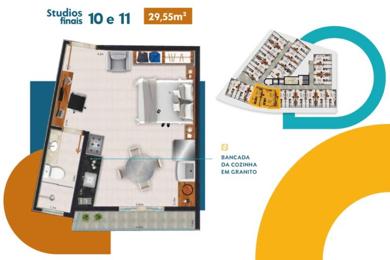 Studios finais 10 e 11- 29,55m²